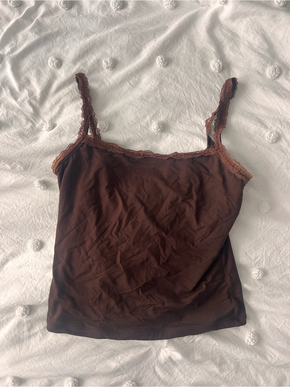 Women’s Lace-Trim Cami Tank Top - Brown